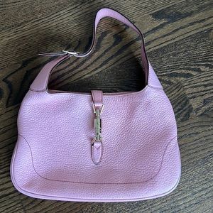 Pink pebbled leather Gucci Jackie O  1961 handbag small